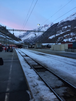 View from the train station in Zermatt, Switzerland