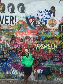 In front of the John Lennon Wall
