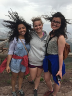 At the top of Mt. Vesuvius. It was a little windy 😆