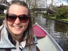 Going through the canals In Giethoorn